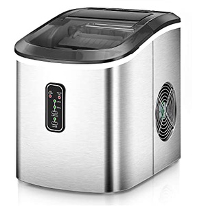 Euhomy Ice Maker Machine Countertop, Makes 26 lbs Ice in 24 hrs-Ice Cubes Ready in 8 Mins, Compact&amp;Lightweight Ice Maker with Ice Scoop and Basket. (Silver) (B07R56HW4G), Amazon Price Drop Alert, Amazon Price History Tracker